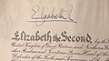 Signature of Queen Elizabeth II