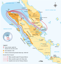 Map of the Aceh Sultanate in 1629