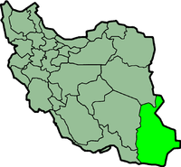 Peta Iran dengan Sistan and Baluchestan diterangkan