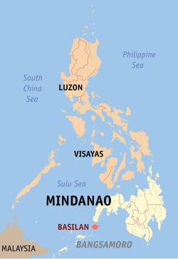 Mapa iti Filipinas a mangipakita ti pakasarakan iti Basilan.