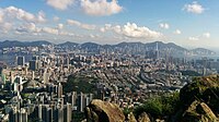 Kowloon Peninsula from Lion Rock Summit on a clear day (2019)