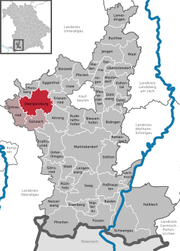 Läget för Obergünzburg i Landkreis Ostallgäu