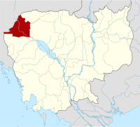 班迭棉吉省在柬埔寨的位置。