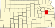 Map of Kansas highlighting Osage County