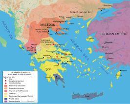 ■ Macedonië ■ veroveringen onder Philippus II ■ afhankelijke Griekse stadstaten 336 v.Chr.