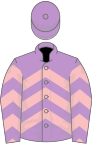 Mauve, pink chevrons, mauve cap