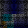 Hilbert curve, construction color-coded
