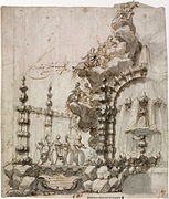 Proyecto de arquitectura efímera para la entrada de Felipe V en Madrid (18 de febrero de 1701), de Teodoro Ardemans.