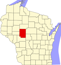 Karte von Clark County innerhalb von Wisconsin