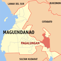 Mapa ning Maguindanao del Sur ampong Pagalungan ilage