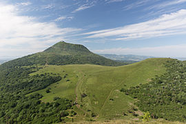 Paraglider over Puy de Dôme