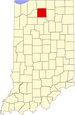 Karte von Marshall County innerhalb von Indiana