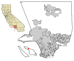 Location of Two Harbors in Los Angeles County, California.