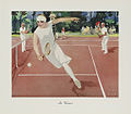 Plakat av tennisspelarar frå rundt 1934