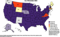 Image 16Map showing U.S. states where anti-BDS legislation has passed, is pending, or has failed as of November 2023 (from Freedom of speech by country)