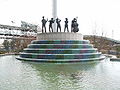 Fountain at the Azrieli Complex, dismantled in the late 2010s in favor of a pedestrian plaza