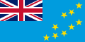 Bendera Tuvalu menampilkan Union Jack sebagai kanton.