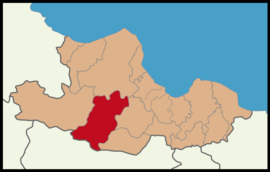 Map showing Havza District in Samsun Province