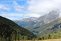 Blick auf das Antholzer Tal (Italien) vom Staller Sattel, ganz rechts der Wildgall (3272 m)