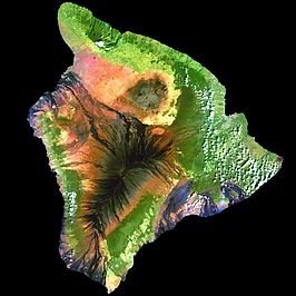 Landsat satellietbeeld van het eiland in 1999-2001