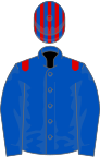 Royal blue, red epaulets, striped cap