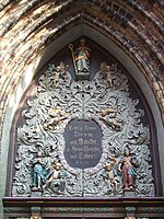 Sculpted tympanum in Stralsund, Germany