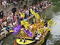 Ativistas intersexo em um barco no Utrecht Canal Pride, na Holanda, em 16 de junho de 2018