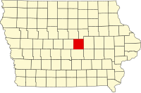 Map of Ajova highlighting Marshall County