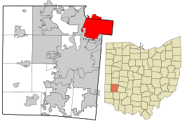 Location in Montgomery County and the state of Ohio.