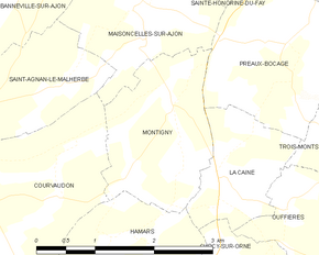 Poziția localității Montigny