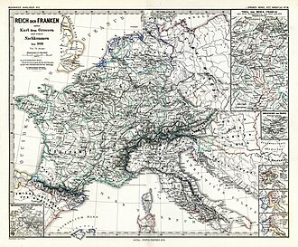 map of Charlemagne's kingdom