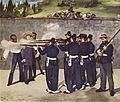Image 42The Execution of Emperor Maximilian, 19 June 1867. Gen. Tomás Mejía, left, Maximilian, center, Gen. Miguel Miramón, right. Painting by Édouard Manet 1868. (from History of Mexico)