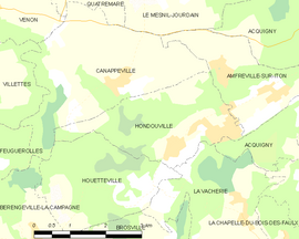 Mapa obce Hondouville