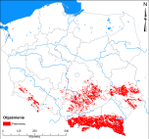 Złoża piaskowca w Polsce (kliknij, by powiększyć)