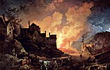 Philip James de Loutherbourg, Coalbrookdale by Night, 1801, loc esenţial al Revoluţiei industriale engleze