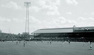 Der Roker Park im August 1976 bei dem Spiel AFC Sunderland gegen den FC Arsenal