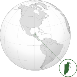 Kinaroroonan ng  Belise  (dark green) sa the Americas
