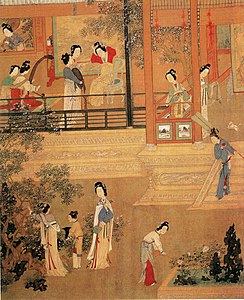 Konghou in women's sketching in the Ming dynasty