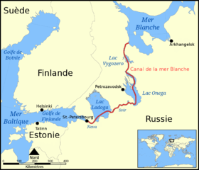 Carte du canal de la mer Blanche.