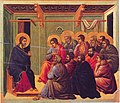 Image 27Jesus' Farewell Discourse to his eleven remaining disciples after the Last Supper, from the Maestà by Duccio (from Jesus in Christianity)