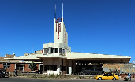 Fiat Tagliero Building in Asmara, Eritrea, by Giuseppe Pettazzi (1938)[148]