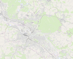 Mapa konturowa Drezna, blisko centrum na lewo znajduje się punkt z opisem „Dresden-Cotta”