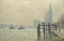Claude Monet: Themsen nedenfor Westminster (1871)