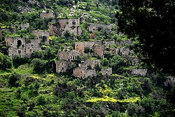 Deserted homes on the hillside