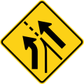 W4-6L Added left lane (entering roadway)