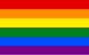 Bandeira do Orgulho Gay, originalmente criada para representar a comunidade gay, considerada a mais importante bandeira histórica da comunidade gay.[11]