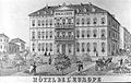 Hotelul Europe (1865) din Adenauerplatz, Heidelberg. În acest hotel Cuza și-a trăit ultimele zile.