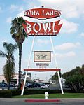 The KONA LANES BOWL roadside sign in 2002