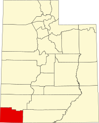 Map of Juta highlighting Washington County