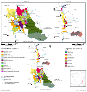 Die Rhône-Weinbaugebiete